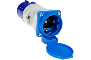 feletec Adapter CEE auf Schuko IP44, Camping Strom Adapter 230V 16A 3.500W