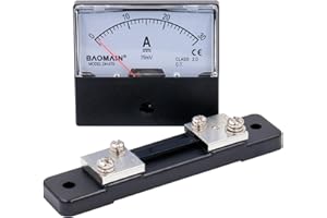 BAOMAIN 1pcs 670 30A Analog Amp Panel Meter Current Ammeter DC 0-30A + Shunt