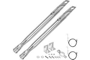 GFTIME Brûleur 35,56 à 50CM Tube pour Char-Broil, Blooma, Campingaz, Brinkmann, Perfect Flame, Uniflame, Lowes, Pièce de Rechange en Acier Inoxydable Universelle pour Barbecue à gaz, 2 Paquet