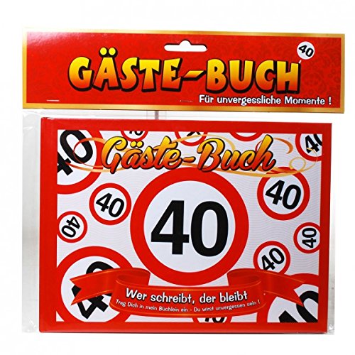 Geburtstag Gästebuch 40 Jahre Verkehrsschild Party Deko Gäste - Buch