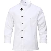 CoXuantion Men's Professional Chef Jacket Chef Uniform Long Sleeve with Pocket Restaurant Jacket Fit Modern Hotel Cafe Work J
