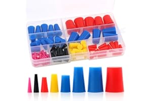 Glarks Kit 100 bouchons coniques en caoutchouc silicone pour masquer les trous pendant le revêtement en poudre, peinture ou immersion hydroélectrique (100 pièces)