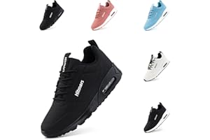 HITMARS Womens Running Shoes Trainers Sneakers Gym Sports Shoes Cushioned Wide Jogging Fashion Low Top Walking Breathable Black White Blue Pink 3.5-8