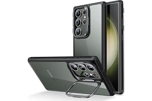 ESR Etui do Samsunga S23 Ultra, regulowany, wbudowany pierścień aparatu stojak ochronny do S23 Ultra, ochrona klasy wojskowej, klasyczna podpórka do Samsung Galaxy S23 Ultra, przezroczysta czerń