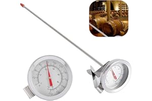 Jadpes Termómetro, Termómetro casero,Termómetros de cuadrante, Clip de Caldera de 1 Pieza Termómetro de cuadrante Termómetro de Cerveza de Vino Tinto casero