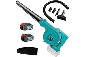 SQUAELTIRS 2-in-1 Akku Laubbläser mit 2X 5.5AH Akku und Laubbläser,Luftgeschwindigkeit 180MPH,Elektrisches Laubbläser 18V,für Terrassen, Wege, Einfahrten