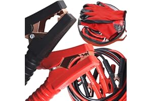 MIKKUPPA Starthilfekabel für Auto/Lieferwagen, robust, 500 A, für 12 V und 24 V, mit Handschuhen und Aufbewahrungstasche, 4 m