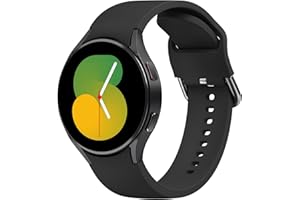 Tobfit Pasek do Samsung Galaxy Watch 5/Watch 4 40 mm, 44 m, Samsung Galaxy Watch 5 Pro 45 mm, dla mężczyzn i kobiet, 20 mm, silikonowy pasek sportowy do Samsung Galaxy Watch 4 Classic 46 mm, 42 mm (czarny)