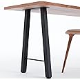 Homtone Heavy Duty Metal Table Legs Set of 2, Industrial Rustic Steel Table Bench Legs for DIY Coffee Table, Dining Table, Furniture Project, Black (H71xW35cm-H-Shape)