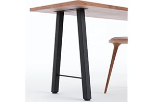 Homtone Heavy Duty Metal Table Legs Set of 2, Industrial Rustic Steel Table Bench Legs for DIY Coffee Table, Dining Table, Furniture Project, Black (H71xW35cm-H-Shape)