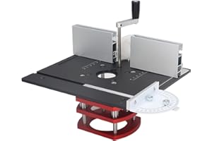 PYHODI Elevador de Enrutador de Precisión, Elevador de Enrutador y Enrutador de Carpintería Base de Elevación de Placa de Inserción de Mesa con Placa Superior, Elevación Máxima 51 Mm (Negro)