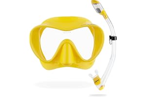 CRESSI F1 - Maschera o Combo Set Maschera Frameless & Snorkel Dry per Immersioni e Snorkeling, Taglia Unica, Unisex