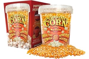 MACCORNS OF SCOTLAND. EST. 1991 MacCorns USA Top Grade Popping Corn - 1 Litre Tub American Kernels for Popcorn Makers, Traditional Popping & Popcorn Machines - Boxed, Resealable & Reusable