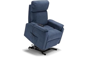 REDÒKASA Poltrona relax elettrica Denver per anziani, 2 motori, 2 ruote posteriori, sistema reclinazione e alzapersona, braccioli e sponde estraibili, pediera estensibile, tessuto idrorepellente