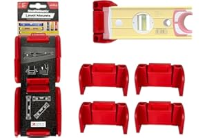 StealthMounts Roter universeller Wasserwaagenhalter | Feststellbare Wasserwaagenhalterung, kompatibel mit allen Marken (2er-Pack)