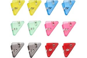 ZTVOWTO 12 Pièces Triangle Pince à Document Réutilisables Clips de Livre 6 Couleurs Sans Pince Poinçonnante pour Protéger les Coins et Organiser le Papier