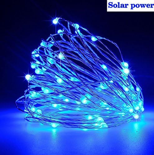 Solar String Lights Christmas ,39ft 100LED Copper Wire Waterproof Powered Starry String Lights Ambiance Lighting for Home Landscape Patio Garden Outdoor Party Wedding decor (blue)Garden Outdoor Party Wedding decor (blue)