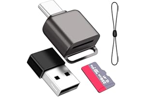 BORLTER CLAMP Czytnik kart microSDUSB, czytnik pamięci USB-C typu C 3.0 na TF z adapterem USB-C dla MacBook, laptopów i telefonów z Androidem, szary