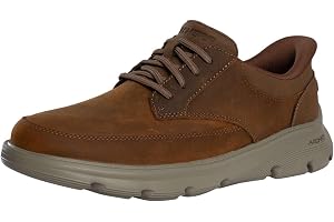 Skechers Herr Baskets Décontractées En Cuir Garza À Enfiler Arch Fit