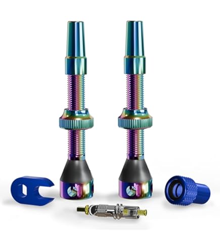 2 Tubeless Ventile 44mm Aluminium Gold | Super Leicht & Dicht | Für MTB & Rennrad Felgen