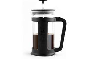 Bialetti Coffee Press Smart, Pressofiltro French Press per caffè o tè, Contenitore in Vetro Borosilicato, Lavabile in lavastoviglie, 1 litro - 34 Oz (8 Tazze), Nero