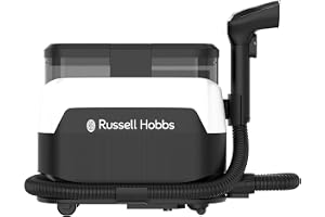 Russell Hobbs powerful 1650W Spot Vacuum Cleaner, Steam & Vacuum with 1.25L Water Tank, Digital Touchscreen, Cleaning Solution Included, Black - W08