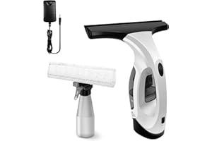 ROYALSWILL Cordless Window Vac, Handheld Vacuum Cleaner Cordless Rechargeable Power Kit, Electric Squeegee Window Streak-Free Cleaning, Drip & Streak Free Glass Cleaning, 30 Minute Runtime, 150 ml Water Tank