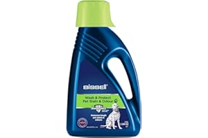 Bissell Wash & Protect Pet Carpet Cleaner Solution, Upholstery Shampoo for Use with All Leading Upright Carpet Cleaners, Removes Pet Stains & Odours, 1.5 L, 1087N