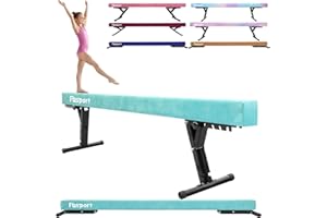 FBSPORT trave ginnastica artistica per casa Regolabile 244CM, 5 altezza regolabiletrave ginnastica trave di equilibrio ginnastica ad alto e basso livello Fascia da pavimento Altamente stabile per bambini