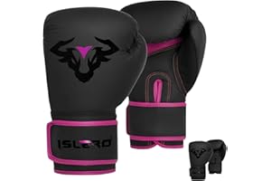 Islero Fitness Matte Black Kids Boxing Gloves 4oz 6oz Punch Bag Pink Girl Junior MMA Muay Thai Boy Martial Arts Kick Boxing Sparring Training Fighting