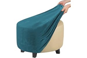 ZEaink Copri Pouf Rotondo Elasticizzato Fodera per Ottomana Copertura Dell'Ottomano Jacquard Copri Poggiapiedi Ottomano Pouf Rotondo Copertura per Poggiapiedi (Color : #11, Size : 50x50x40cm)