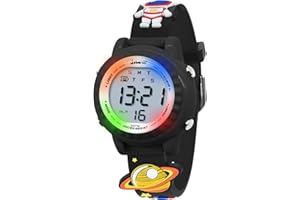 HMJIA Licorne Enfants Montre Digitale et Collier Set Montre étanche avec Alarme Chronomètre Clignotant Lumières 3D Cartoon Bande Silicone Cadeaux d'anniversaire pour Filles de 3 à 12 Ans