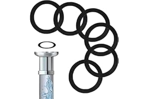 TERRAXIS 6 Pcs Rondelles en Caoutchouc Avec Joint Torique, Caoutchouc Plat Rondelle, OD 45mm, ID 31mm, Joint Bonde Evier pour Bassins D'eaux Usées, Tuyau D'évier de Cuisine, Tuyau D'évacuation(Noir)