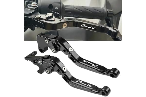 Moto Leviers d'embrayage de Frein CNC Ajustable Pour Suzuk GSF1200 Bandit 2001-2006 GSF1250 Bandit 2007-2015 GSF600S Bandit 2008-2015 GSF650/GSF650S/GSF650N Bandit 2008-2015-Noir+Noir
