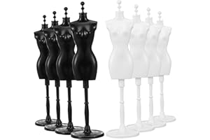 CIMAXIC 8 Pièces Poupée Support De Mannequin pour Les Vêtements Forme De Robe Boite Perles Support De Mannequin De Vêtements Représente L'affichage Cintres Plastique De Bébé Représenter