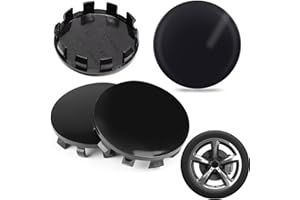 GUOSIYAO Tapas De Rueda De Centro Tapas para Llantas Diámetro Exterior 56 mm Tapas Centrales Llantas ABS Tapacubos Centro Rueda Universal para Centro De Rueda Accesorios para Coche 4Pcs (Negro)