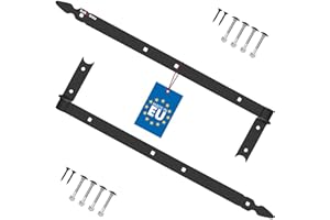 KOTARBAU® Charnière à Congé de 600 mm Noire x2 en Acier | Charniere Porte Lourde | Penture | Charniere Portail | Charnière Porte Lourde, | Penture Volet Bois | Charnieres | Charniere Noir | Charnières