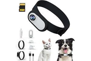 TwoWin Cat Camera Collar with 8GB SD Card, HD 1080P Dog Collar Camera Mini Body Camera Action Camera Wireless Collar Camera for Dogs Cats Gift Indoor/Outdoor