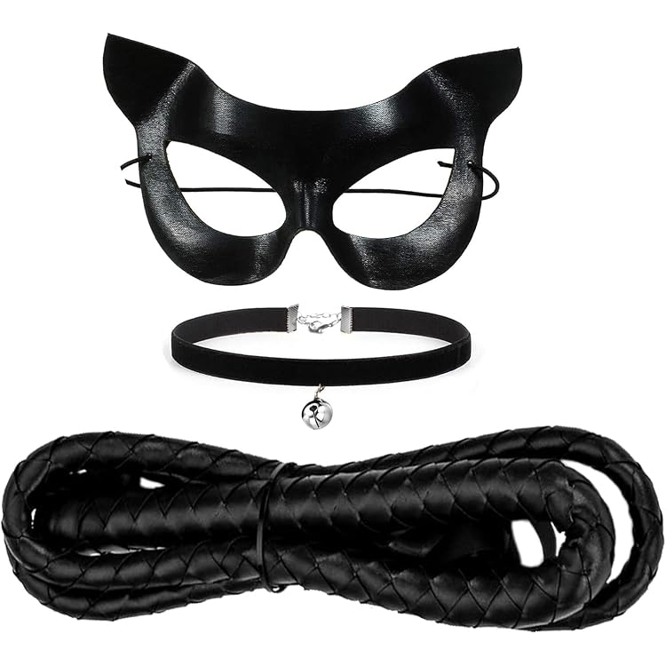 Costume Chat Noir Femme - Set Complet (oreilles, Queue, Masque, Collier, Gants) - Pour Halloween & Cosplay