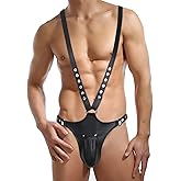 BDSMLOVE Men's Leather Harness, Men's Fetish, String Thong, Men's Harness, Men's Gay, Men's Thong Scrotal Reinforcement, Sexy
