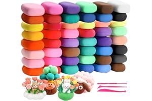 EPOKUS Pate a Modeler,Argile Autodurcissante, 48 Couleurs Pâte à Modeler Magique pour Enfants,Cadeau pour Garçons et Filles âgés de 2 à 12 Ans
