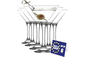 NORDIC SCHILLER LAV Lot de 6 verres à martini de luxe - 175 ml - 100% sans plomb - Passe au lave-vaisselle - Verres à cocktail - Verres à expresso et à martini