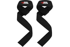 Dark Moose Cinghie per sollevamento pesi Supporto per polso imbottito in neoprene premium con impugnature in gel Forza per bodybuilding Powerlifting Fitness Heavy Duty doppia cucitura