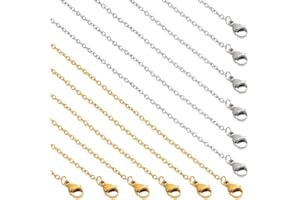 NBEADS 20 Pcs 60cm Chaîne en Acier Inoxydable, 2 Couleurs Chaîne de Collier avec Fermoir Mousqueton Chaîne de Fabrication de Bijoux pour la Fabrication de Bracelets de Collier, Or et Argent