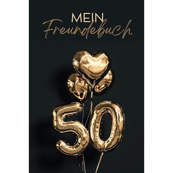 Outus Gästebuch Zum 50. Geburtstag – Schwarz-Gold, 22,6x30,5 Cm (zugeklappt), Für Partys, Inkl. Linien Für Nachrichten