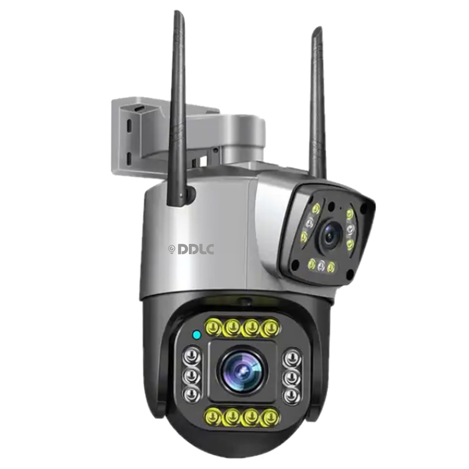 DDLC Smarthome SuperCams 6MP HD 1080p WiFi Dual Lens/Dual Screen Video Record Color Bullet+360° PTZ Control, IP66 Waterproof Outdoor Camera (1103 ptz)