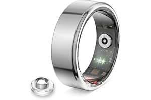 Govllfoz Smart Ring for Women & Men Sleep Monitoring, Step Counter, Calorie&Distance Tracking, 7-Day Battery, Magnetic Charging, for ios & Android，IP68 Waterproof (Silver, #7)