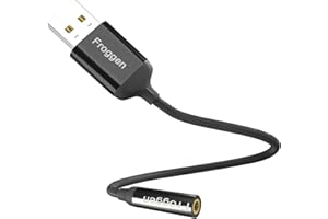 FROGGEN Adattatore Per Cuffie da 3,5 mm Femmina a USB maschio,Scheda Audio Stereo esterna con chip incorporato,adattatore da USB a 4 poli per Windows PS5 PS4 laptop PC e altro (Nero)
