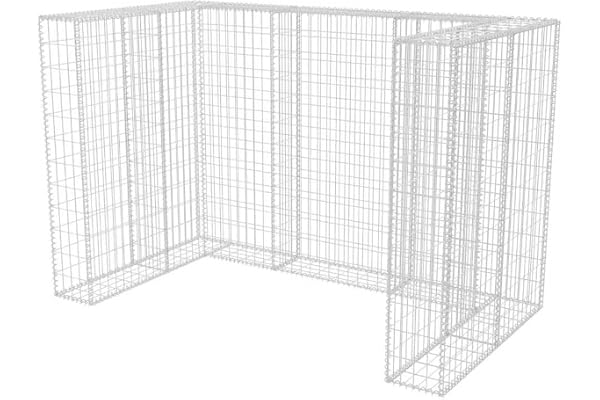 Cadre à gabion de poubelle double Acier 180 x 100 x 120 cm