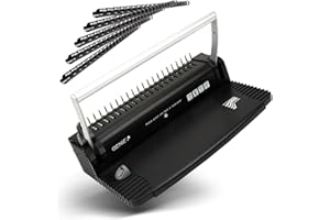 ‎GENIE GENIE CB 820 Spiralbindegerät 38cm inkl. 20 Binderücken| Bindegerät Spiralbindung bis 150 Blatt | Bindemaschine mit Stanzfunktion für 8 Blätter | Spiralbinder für Schule, Büro & Zuhause
